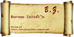 Boross Zoltán névjegykártya