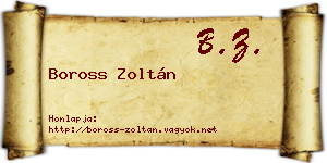 Boross Zoltán névjegykártya